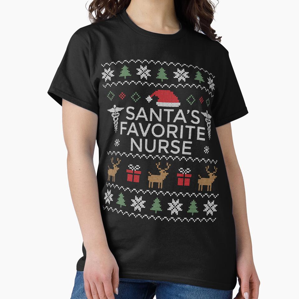 Santa's Favorite Nurse by MarkTees T-Shirts, Hoodie, Sweatshirt | BlankRebels.com (Image 2)