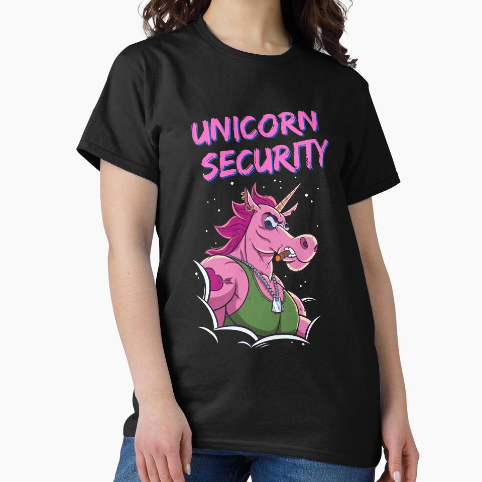 Unicorn security Shirt.Unicorn dad shirt / funny unicorn shirt / unicorn birthday. by HaychGee Hoodie, Sweatshirt (Image 2)