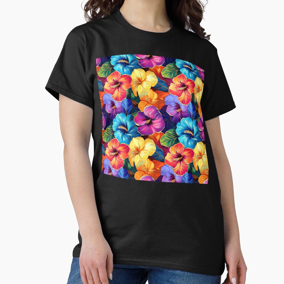 Tropical Hawaiian Island Vibrantly Colorful Flowers Digital Art by DEC02 T-Shirts, Hoodie, Sweatshirt (Image 2)