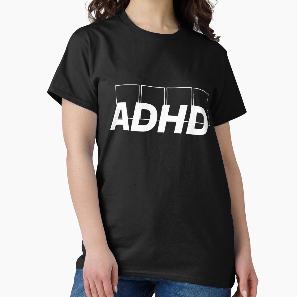 Understated ADHD Logo Parody Shirt Neurodivergent Humor Tee by RealLifeMerchies Hoodie, Sweatshirt (Image 2)