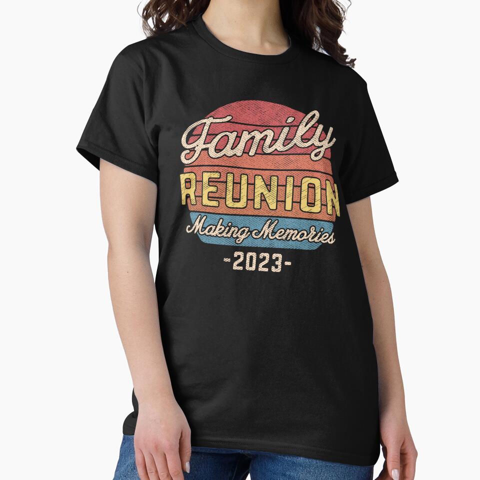 Matching Family Reunion 2023 Retro Sunset Palm Trees Vacation Gathering by alenaz T-Shirts, Hoodie, Sweatshirt (Image 2)
