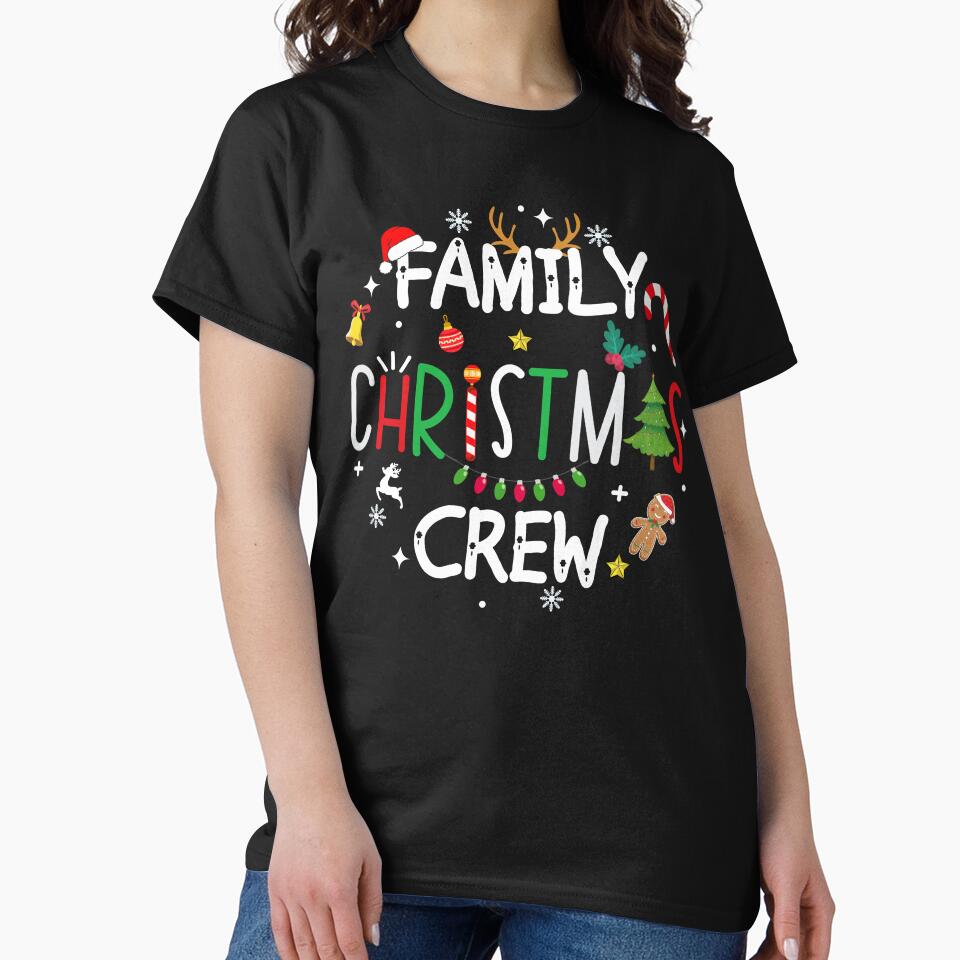 family christmas crew shirt 2023, matching christmas pajama santa reindeer team shirt by ZAIN JAMAL Hoodie,... (Image 2)