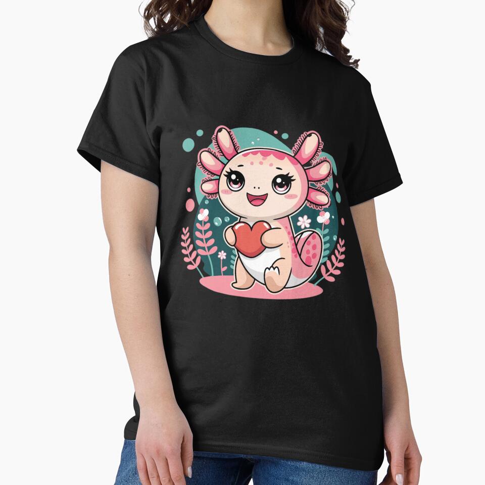 Cute Axolotl Love Art – Perfect Valentine’s Day Decor by JRsmail T-Shirts, Hoodie, Sweatshirt | BlankRebels.com (Image 2)