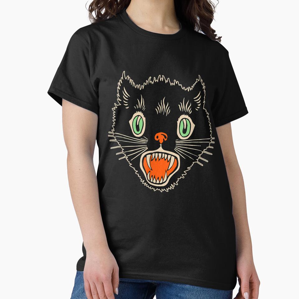 Vintage Halloween Scary Black Cat Horror Gift by LaThresRice T-Shirts, Hoodie, Sweatshirt | BlankRebels.com (Image 2)