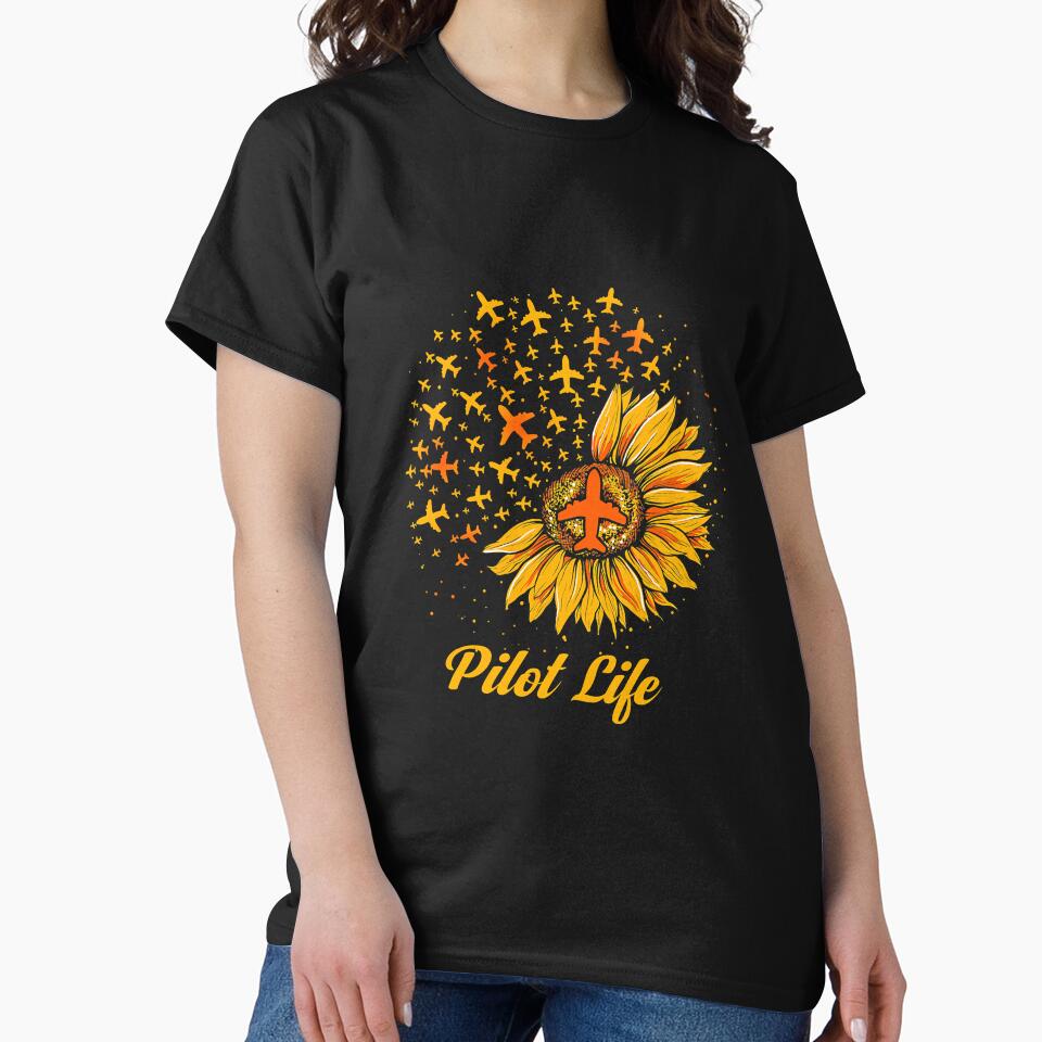 Pilot Life Sunflower Pilot Dad by unassertive19 T-Shirts, Hoodie, Sweatshirt | BlankRebels.com (Image 2)