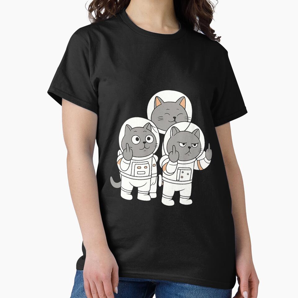Astronaut Cat Cat Flipping Middle Finger by jimbo7664