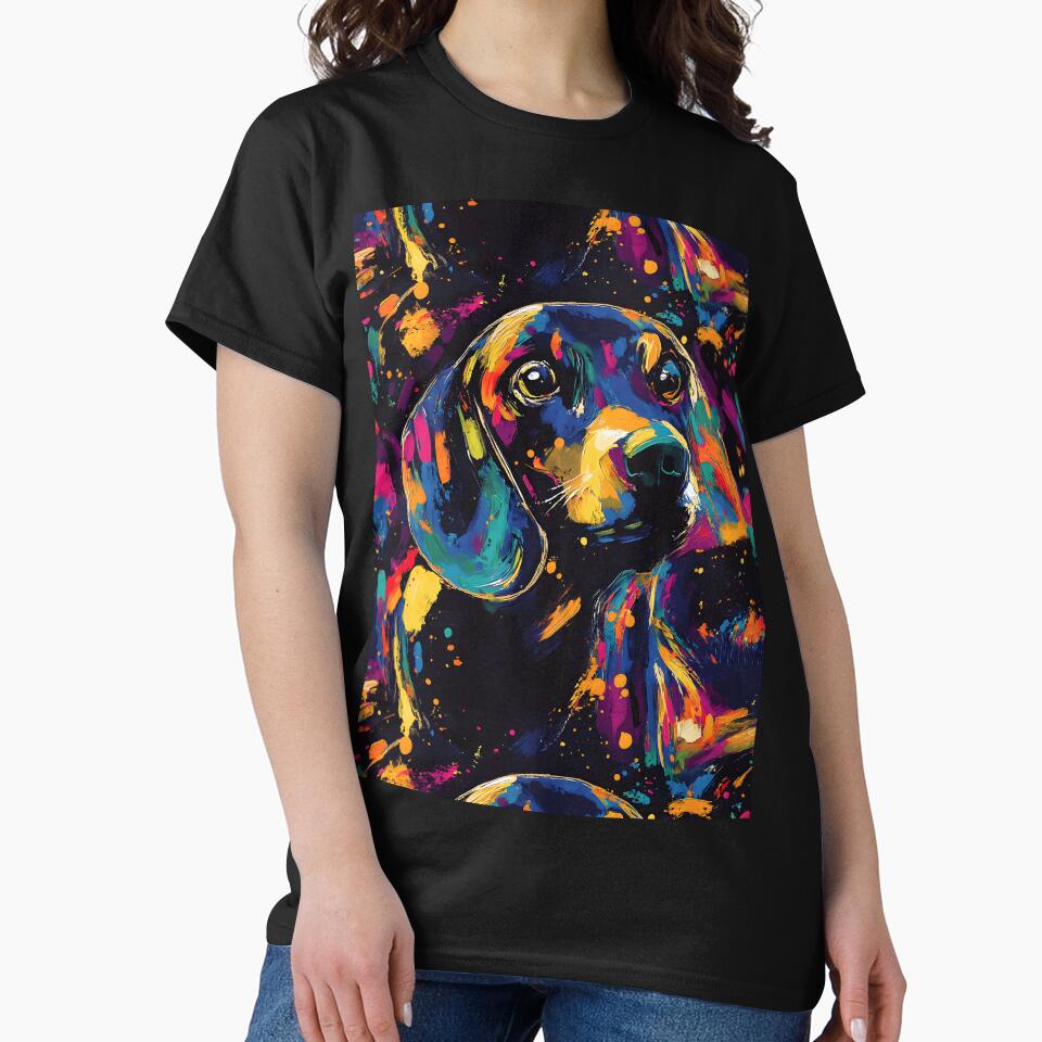 Rainbow Dachshund Funny Dog Lover Vintage Pattern by SecretDicer T-Shirts, Hoodie, Sweatshirt | BlankRebels.com (Image 2)