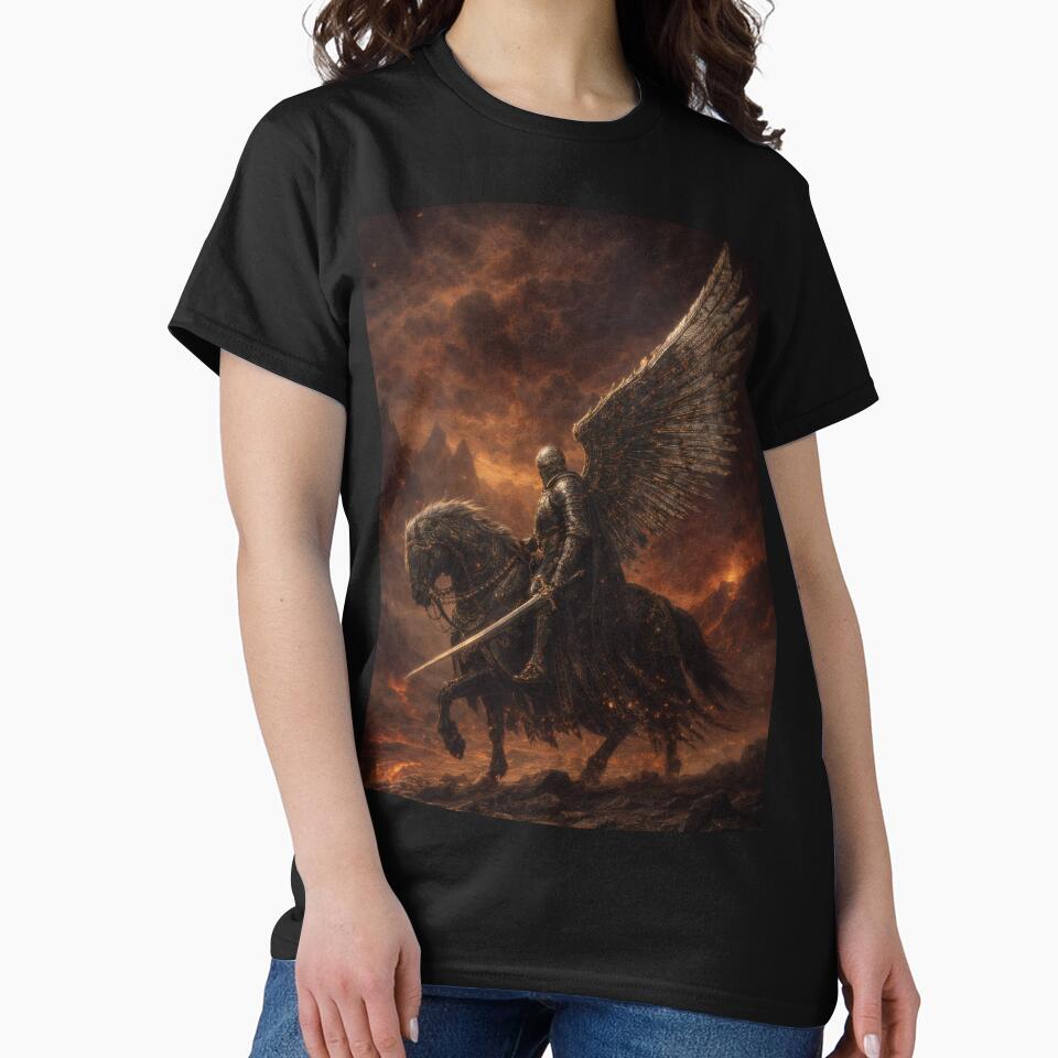 Dark Fantasy Winged Knight – Apocalyptic Angel Warrior Art by Visualynx
