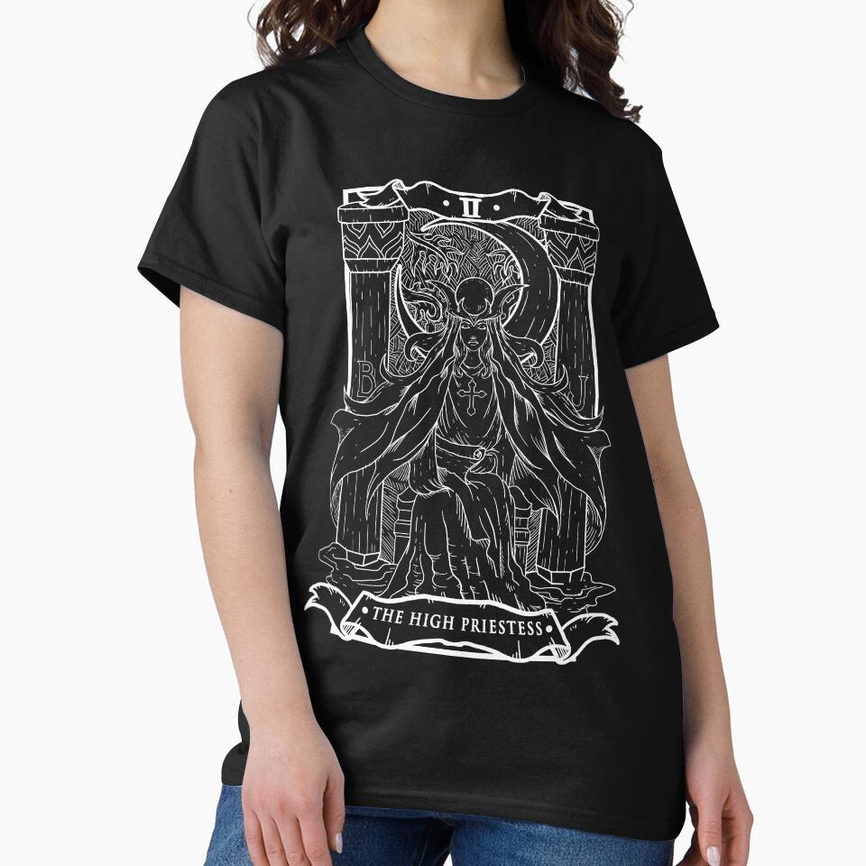 Tarot Card The High Priestess Dark Edition by Fabian Manser T-Shirts, Hoodie, Sweatshirt | BlankRebels.com (Image 2)