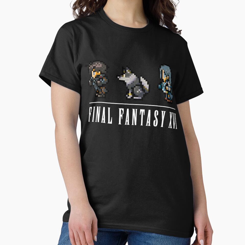 Clive, Torgal, and Jill Logo Design FFXVI Pixel Party Members Final Fantasy 16 by EusebiaMathe T-Shirts,... (Image 2)