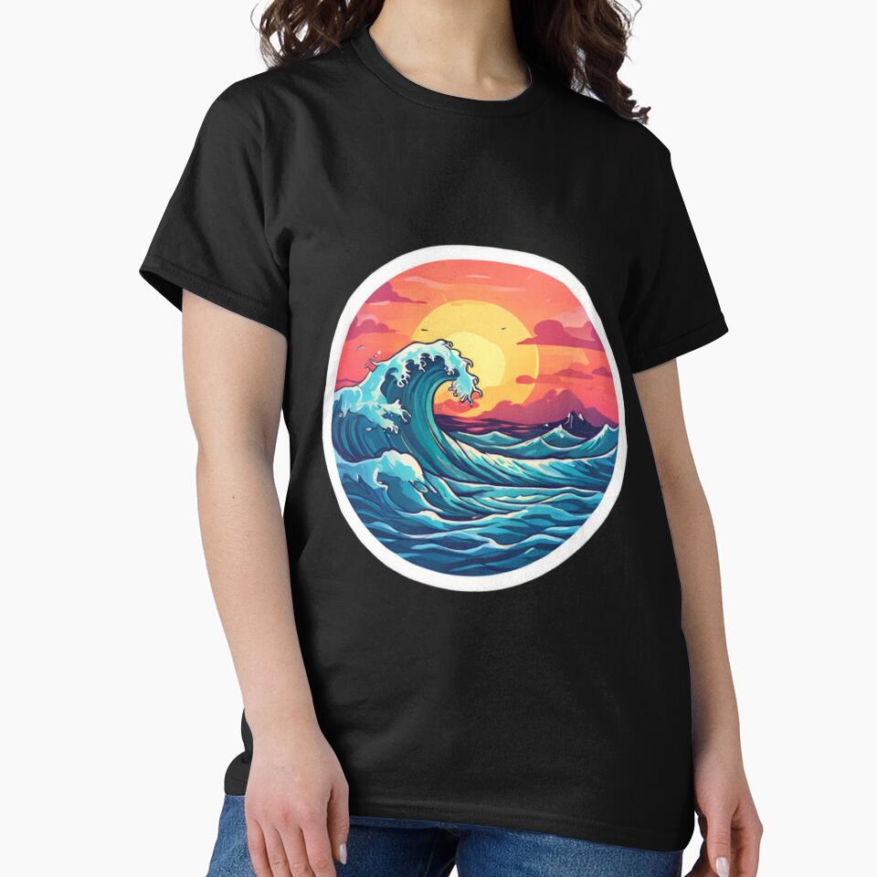 Cool Ocean Wave Art by Planetporridge T-Shirts, Hoodie, Sweatshirt | BlankRebels.com (Image 2)