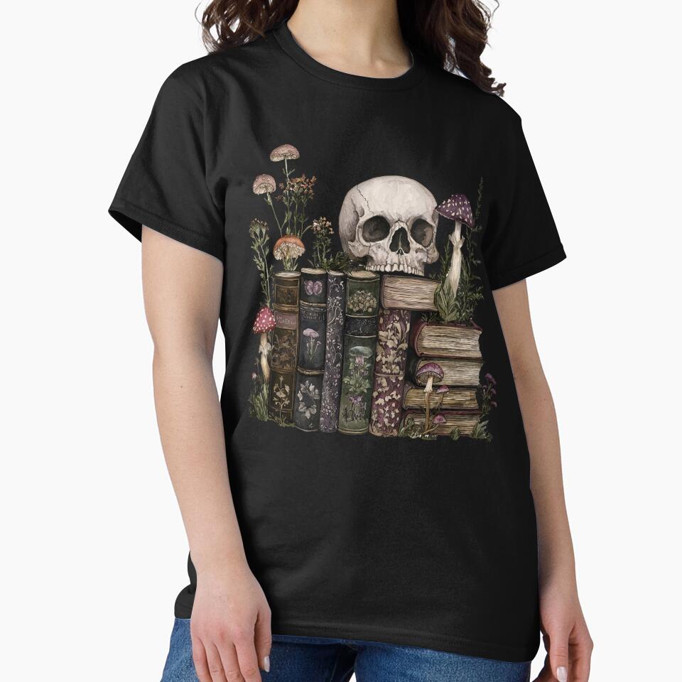 Skull and Vintage Books by Liededrom. T-Shirts, Hoodie, Sweatshirt | BlankRebels.com (Image 2)