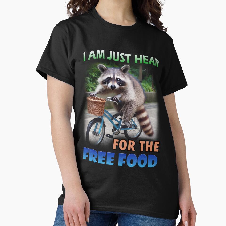 Raccoon Trash Panda - Just here for the free food by peanut tee Hoodie, Sweatshirt | BlankRebels.com (Image 2)