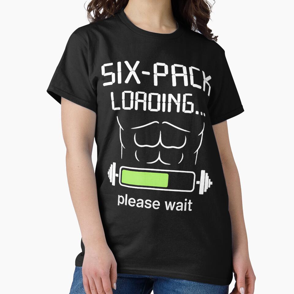Six-Pack Loading Gym Humor Fitness Weightlifting by MargieLauren
