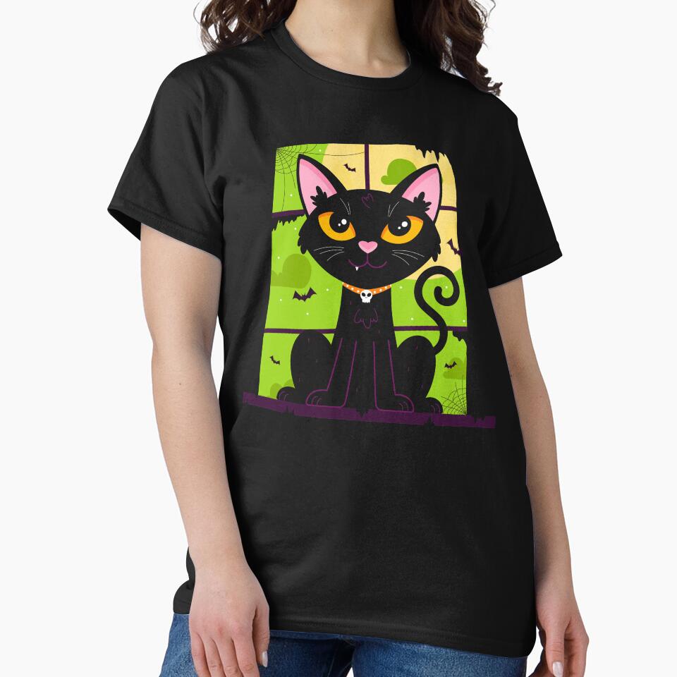 Spooky Kitten Window by machmigo T-Shirts, Hoodie, Sweatshirt | BlankRebels.com (Image 2)