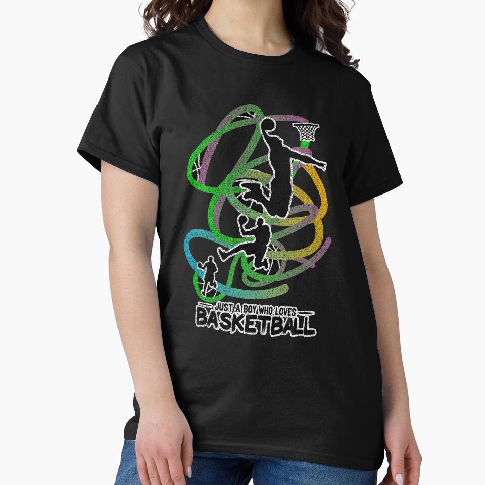 Just a Boy Who Loves Basketball : Retro Layup by Eksama Design T-Shirts, Hoodie, Sweatshirt | BlankRebels.com (Image 2)