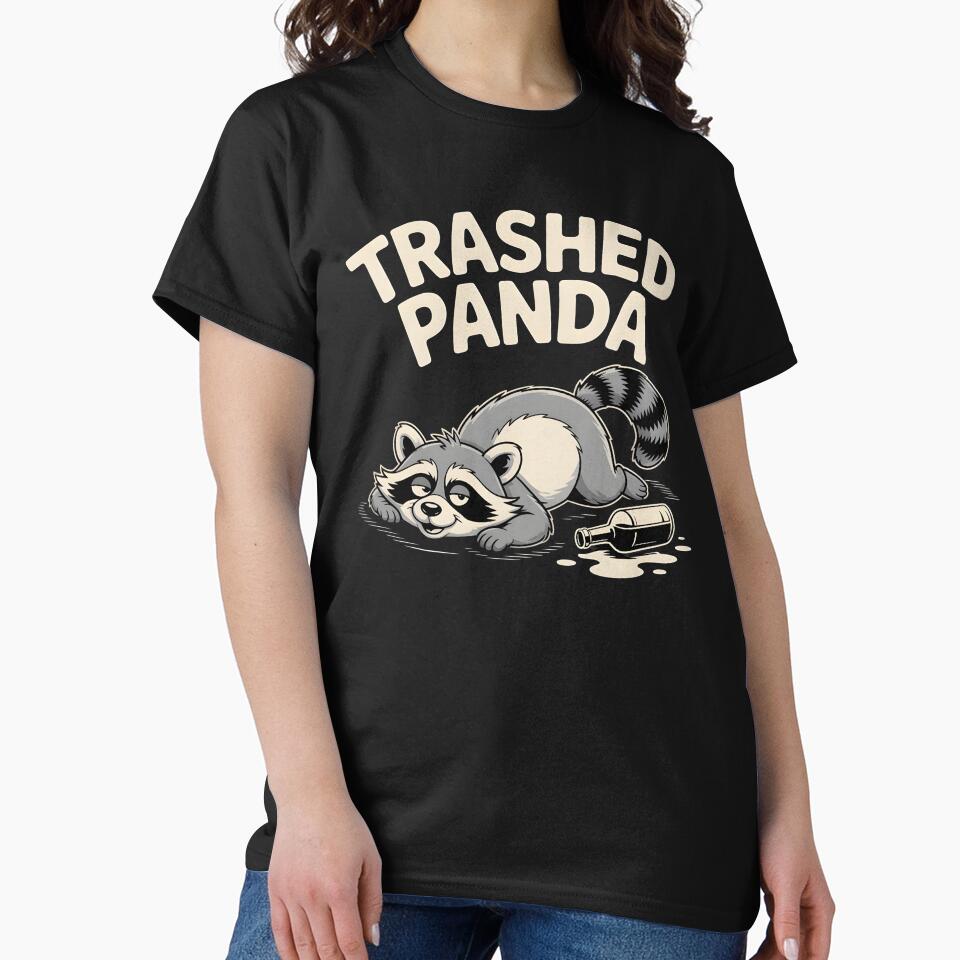 Trashed Panda Drunk Raccoon – Funny Trash Panda Aesthetic by Redgiant87x T-Shirts, Hoodie, Sweatshirt (Image 2)