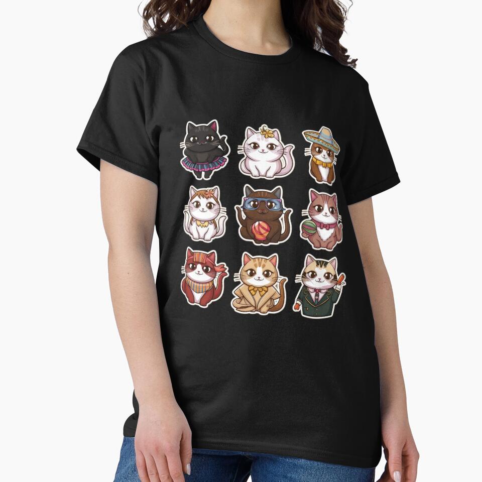 cute funny cat pattern funny cat colorful  kittens with colorful accessories,aesthetic cat art,funny cat,Cat Lover,cute cat,cat pattern by Expressions-Sel
