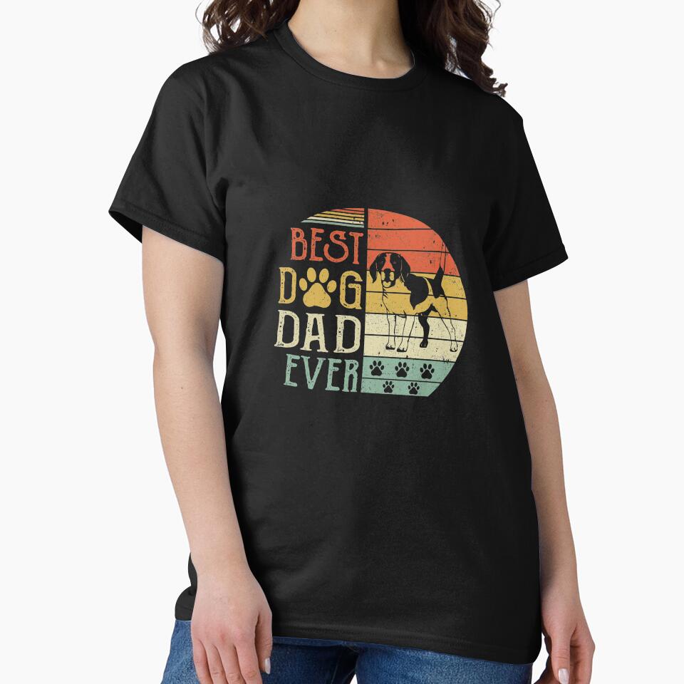 Beagle Best Dog Dad Ever Vintage Father's Day Retro by cadieuxart T-Shirts, Hoodie, Sweatshirt | BlankRebels.com (Image 2)