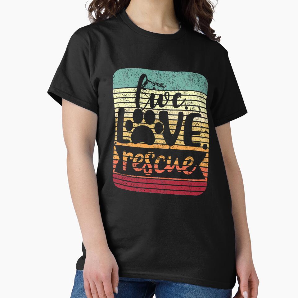 Live Love Rescue - Vintage Style Dog by casestees T-Shirts, Hoodie, Sweatshirt | BlankRebels.com (Image 2)