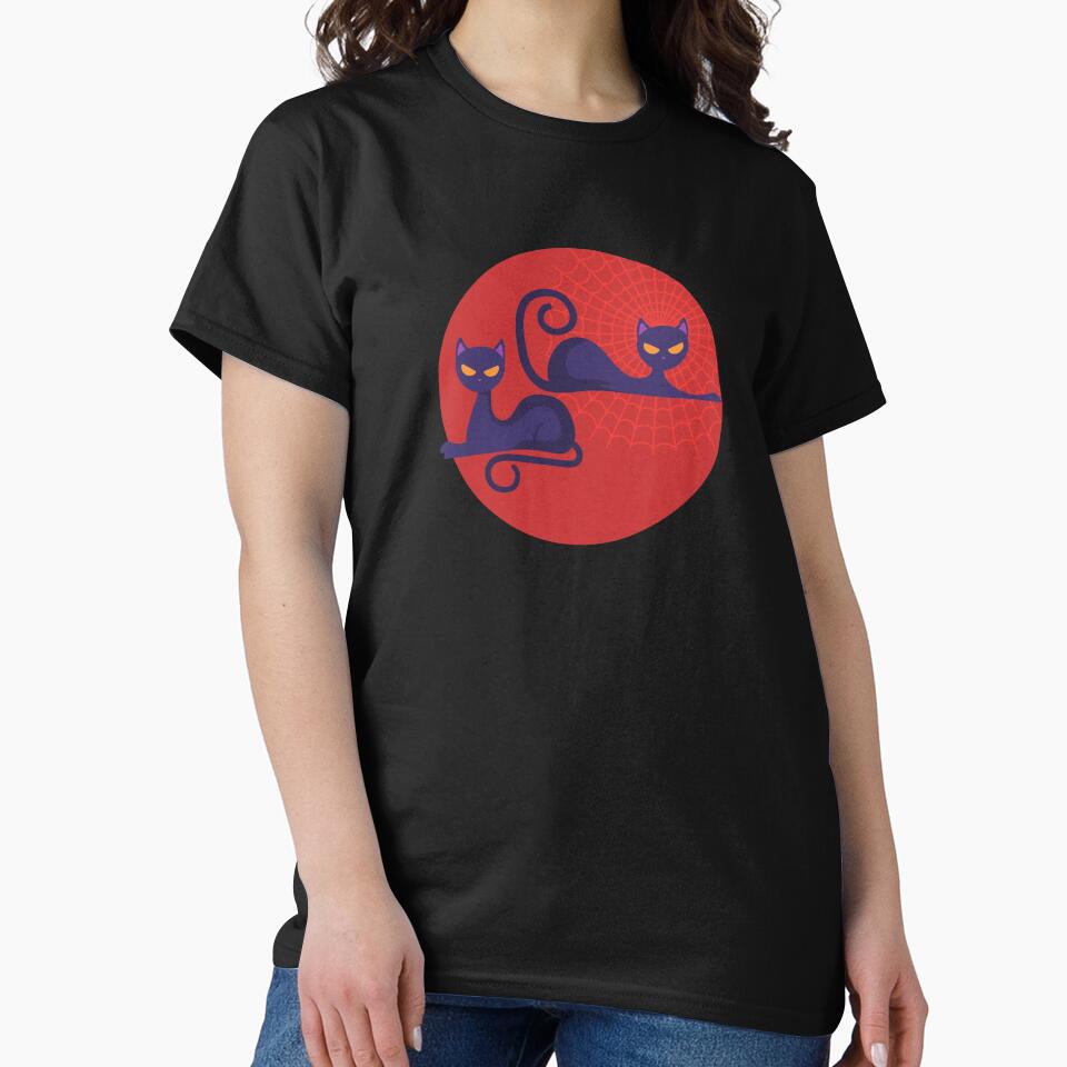 Black Cat Couple Halloween Shirt by Happy-PrintZ