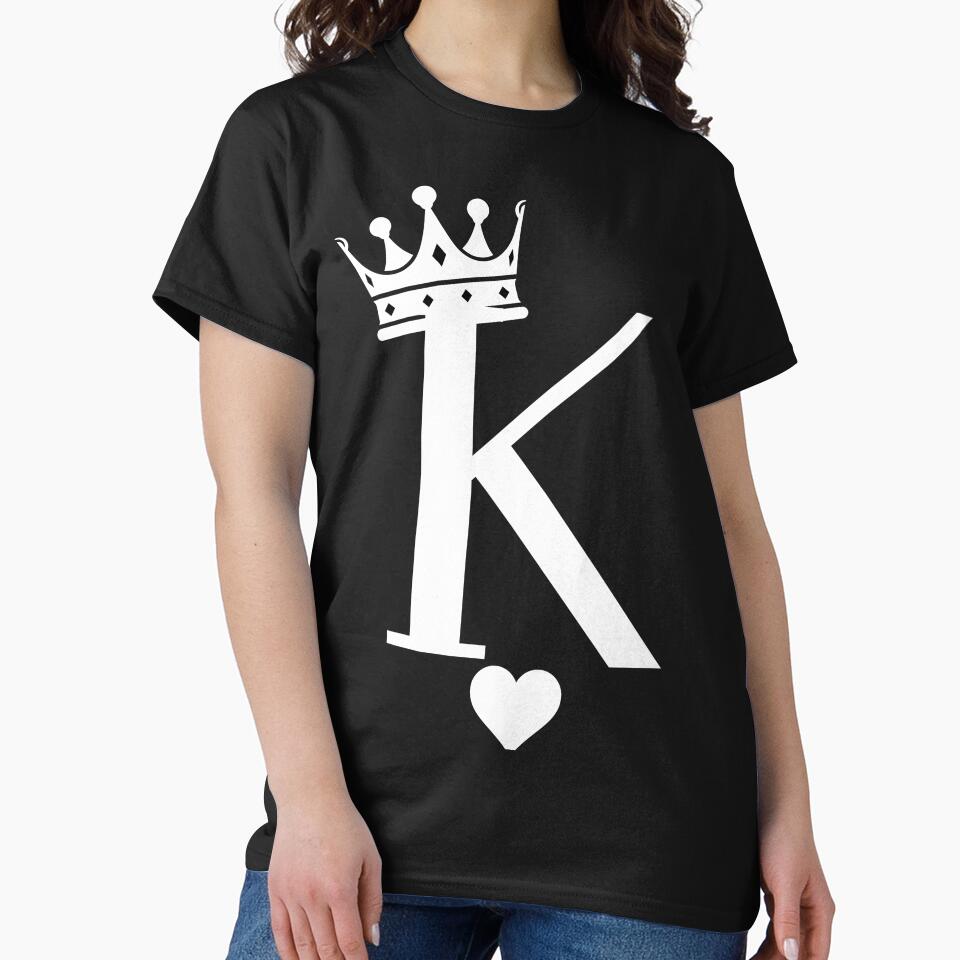 "K" for "king" Love Match Valentine's Day by NF Designs Studio DTF T-Shirts, Hoodie, Sweatshirt | BlankRebels.com (Image 2)