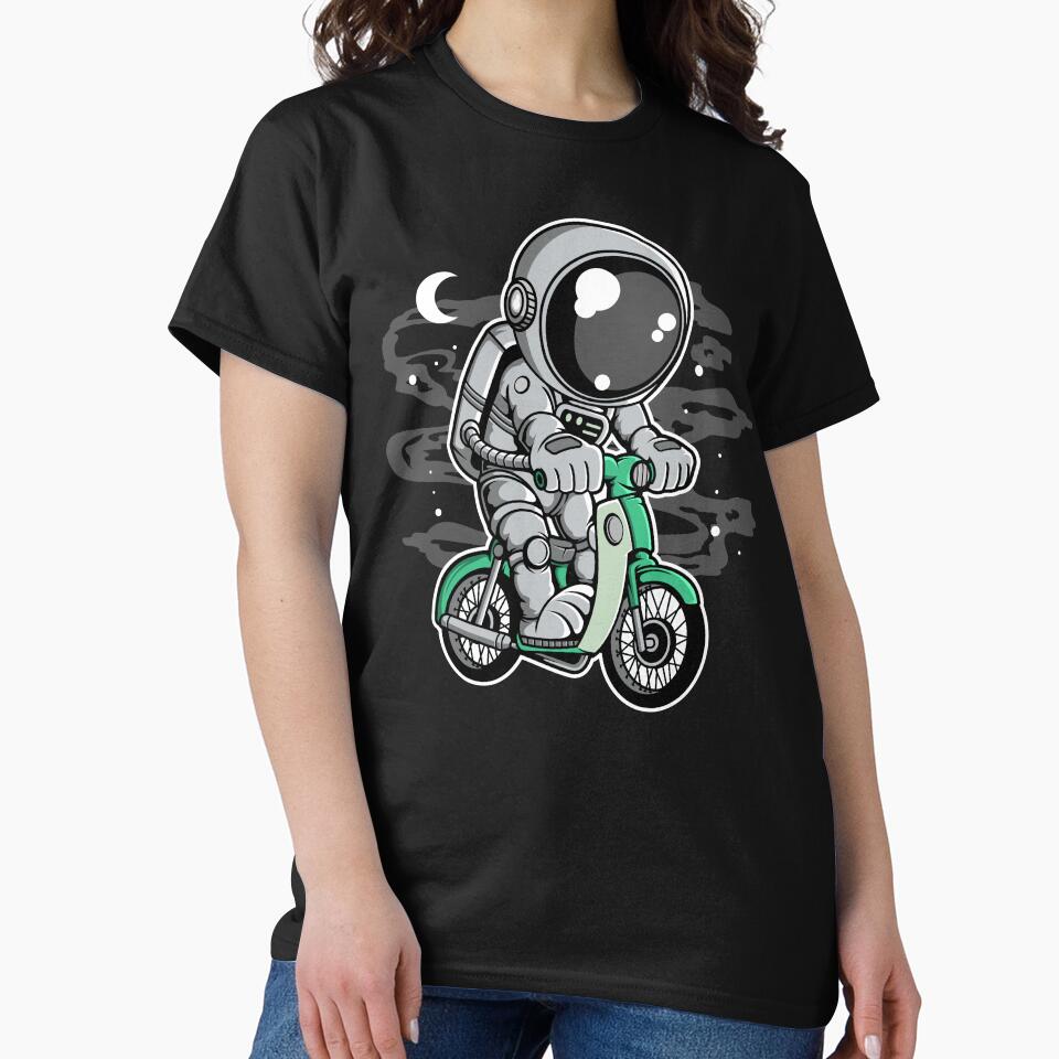Astronaut Classic Motorbike - Funny Outer Space Lovers by Desteroids T-Shirts, Hoodie, Sweatshirt | BlankRebels.com (Image 2)