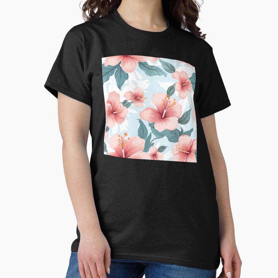 Hibiscus Flower Pattern - Coconut Girl Aesthetic by TheHellSong T-Shirts, Hoodie, Sweatshirt | BlankRebels.com (Image 2)