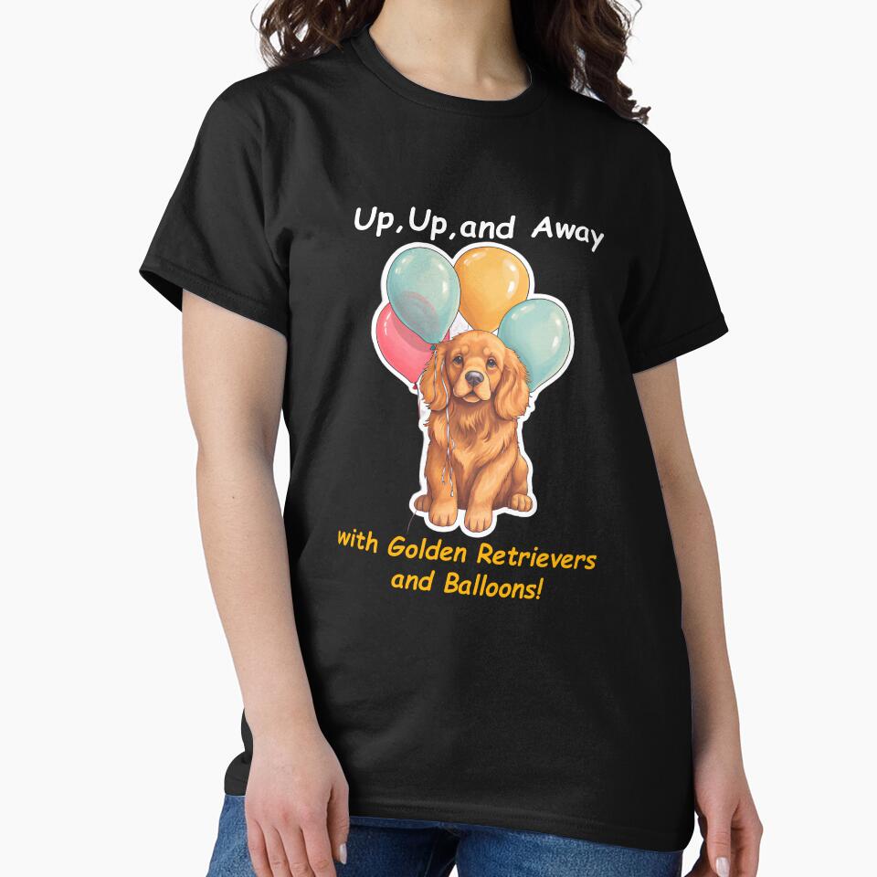Red Golden Retriever Puppy with Balloon playing by Shubenzo T-Shirts, Hoodie, Sweatshirt | BlankRebels.com (Image 2)