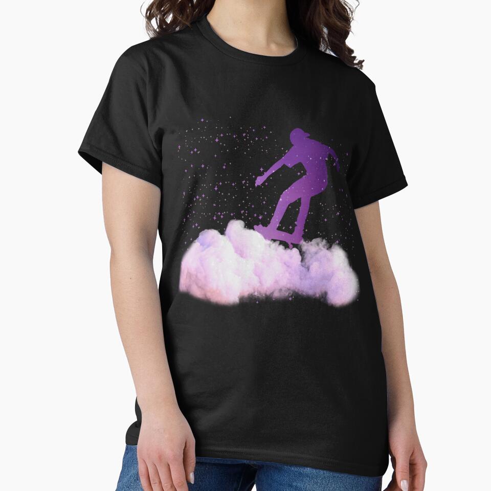 Skateboard Art With Cloud Design Cute Skateboard Lover Gift Idea by Thecitiesstore T-Shirts, Hoodie, Sweatshirt (Image 2)