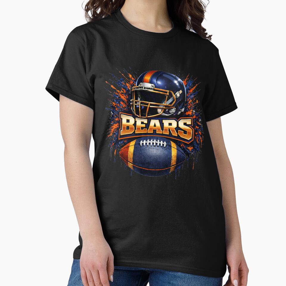 Navy & Orange Gridiron Helmet – Retro Football Splash Art by AllyPrimeArt T-Shirts, Hoodie, Sweatshirt (Image 2)