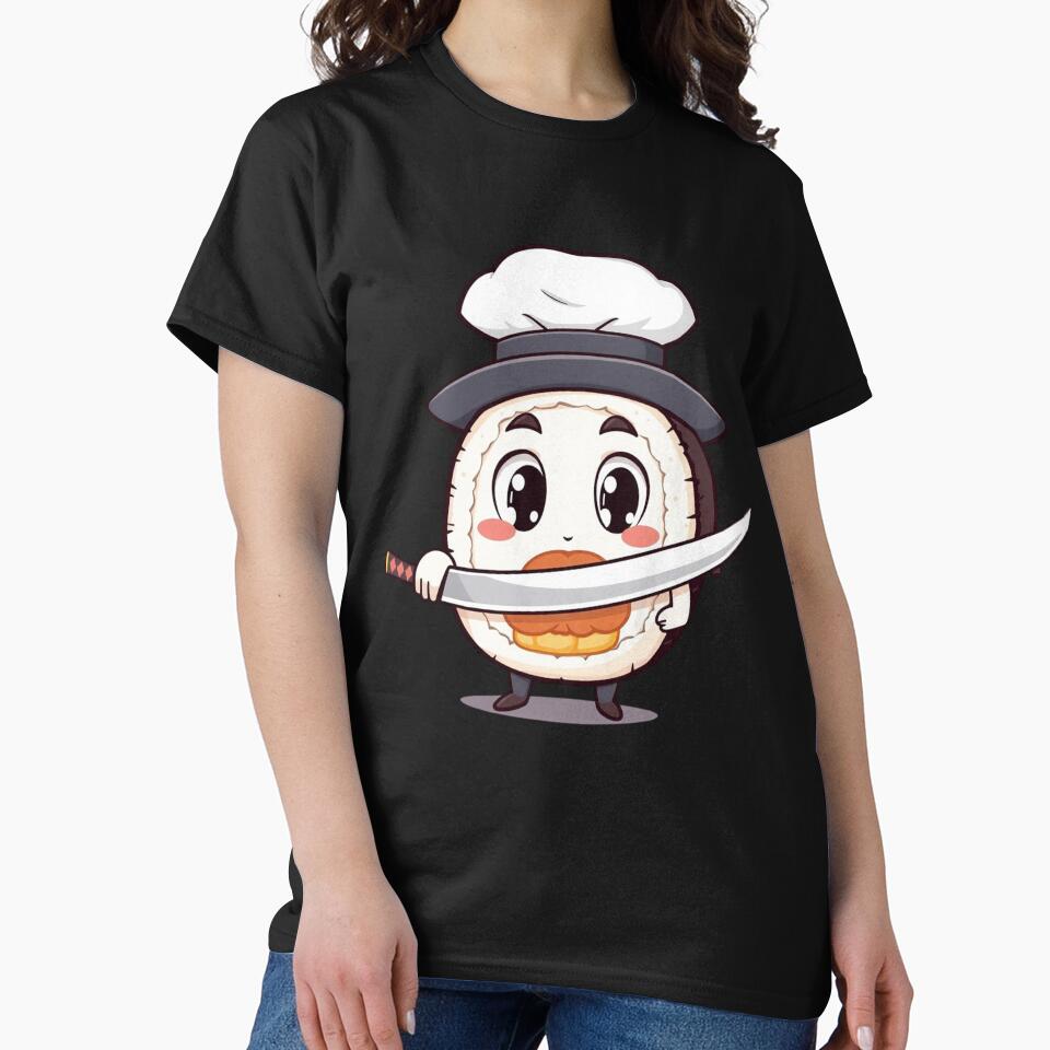Kawaii Sushi Master T-Shirt – Japanese Anime Food by Sparkofart07 Hoodie, Sweatshirt | BlankRebels.com (Image 2)