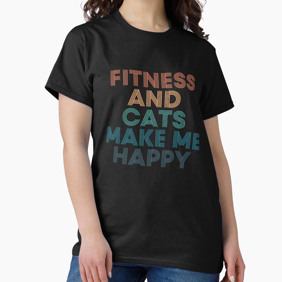 Fitness And Cats Make Me Happy- Gift for Fitness & Cats Fans by kindxinn T-Shirts, Hoodie, Sweatshirt (Image 2)