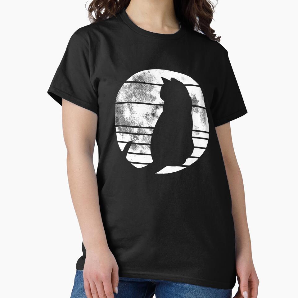 Cat Moon Retro by catsandmore T-Shirts, Hoodie, Sweatshirt | BlankRebels.com (Image 2)