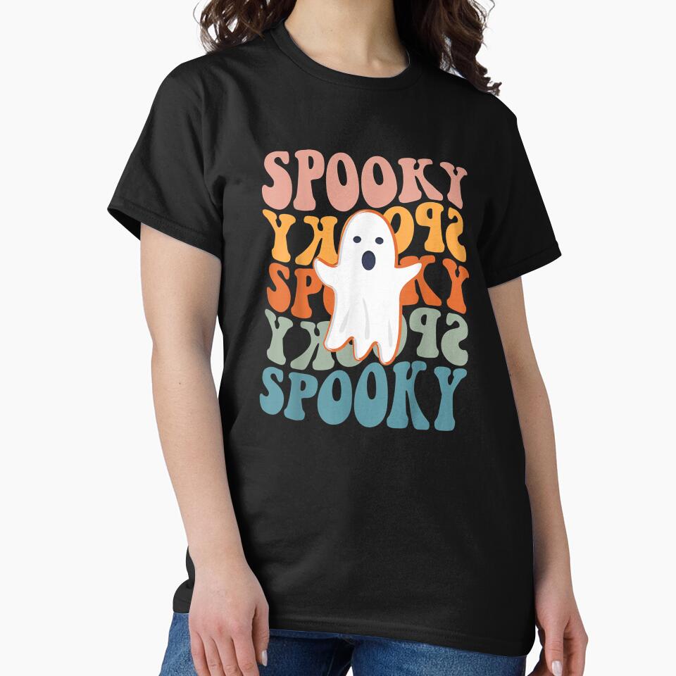Spooky Boo Halloween Costume Retro Daisy Colorful Scary by Spencerhowar T-Shirts, Hoodie, Sweatshirt (Image 2)