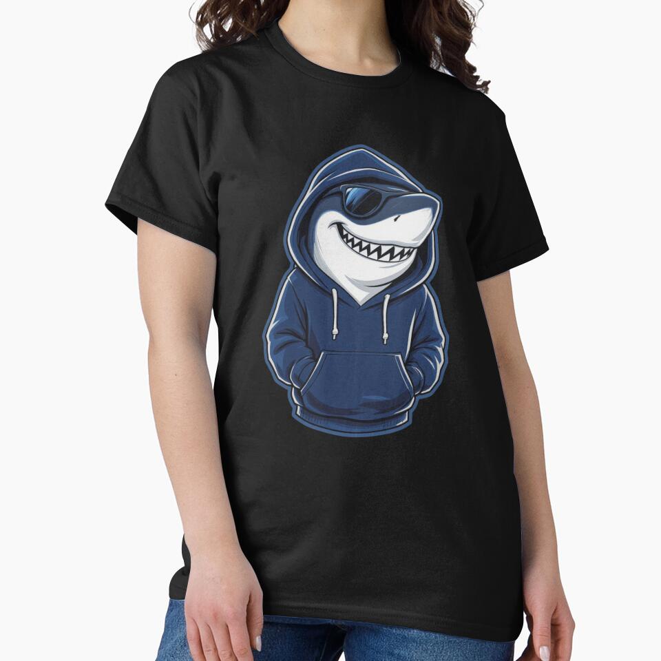 Funny Shark in Hoodie | Cool Streetwear Shark Cartoon by ColorSplash123