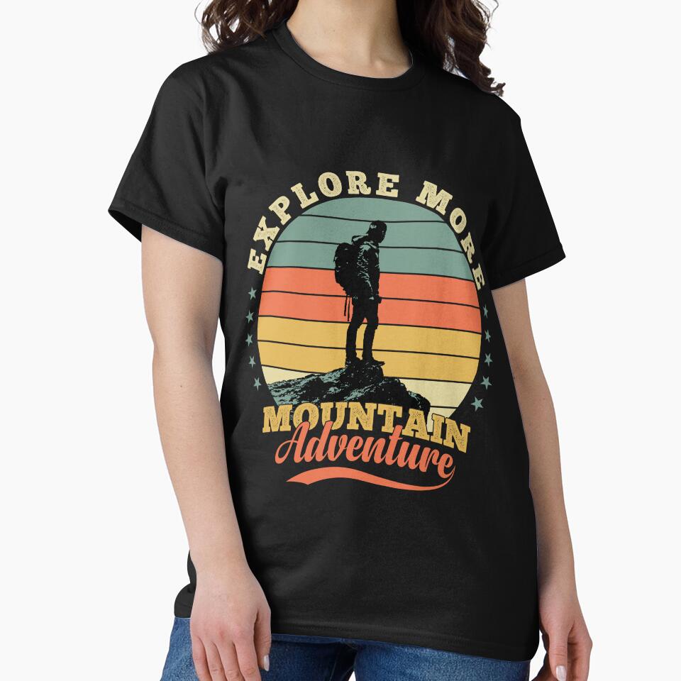 Explore More, Mountain Adventure, Mountain Essential Classic Vintage Design by Designestic T-Shirts, Hoodie,... (Image 2)