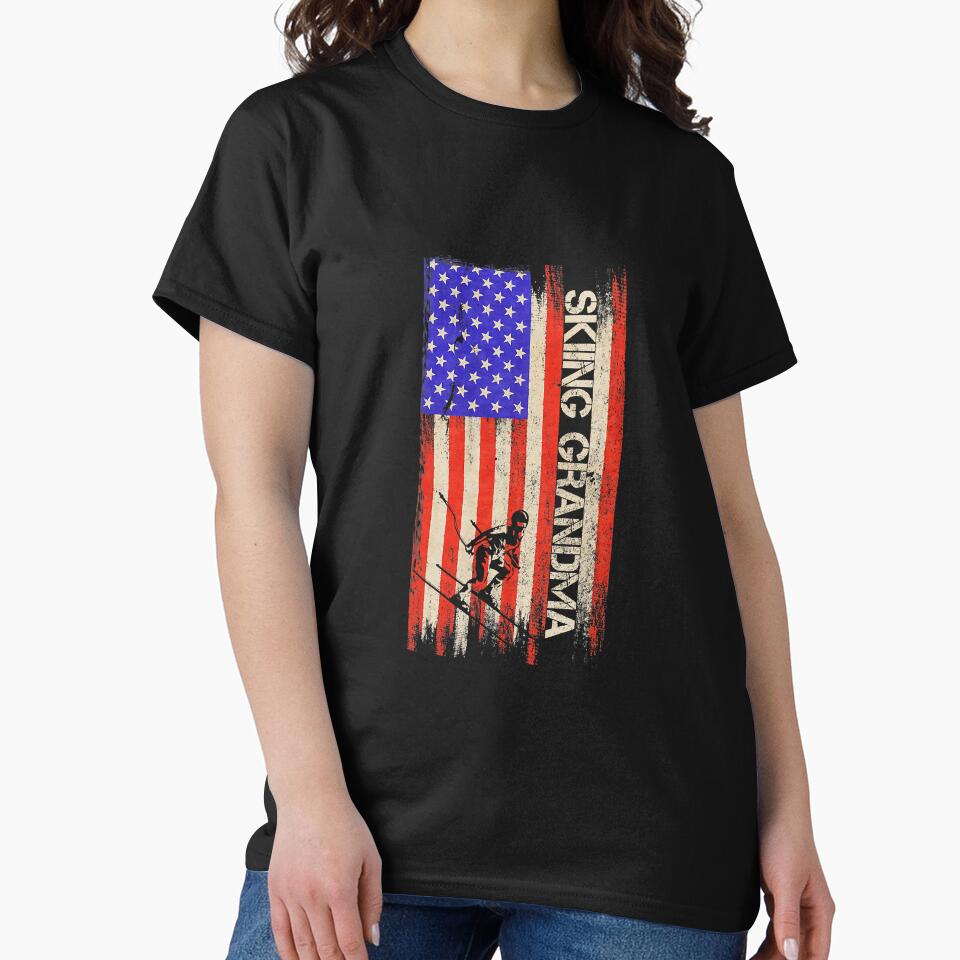 Vintage American Flag Proud Skiing by YesterDayCheck T-Shirts, Hoodie, Sweatshirt | BlankRebels.com (Image 2)