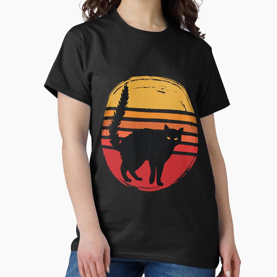 Retro Vintage Black Cat Halloween by unassertive19 T-Shirts, Hoodie, Sweatshirt | BlankRebels.com (Image 2)