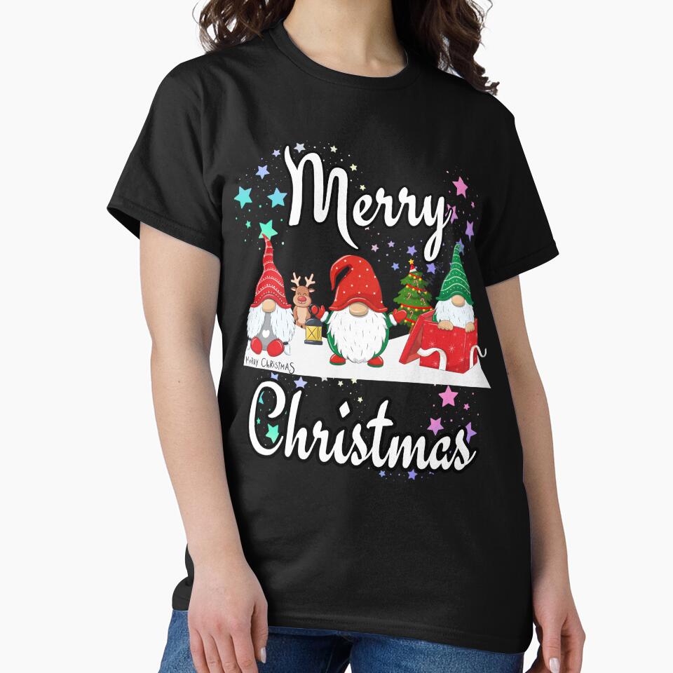 Merry Christmas Christmas Tree Reindeer Christmas Elves by FreeMind-Design T-Shirts, Hoodie, Sweatshirt (Image 2)
