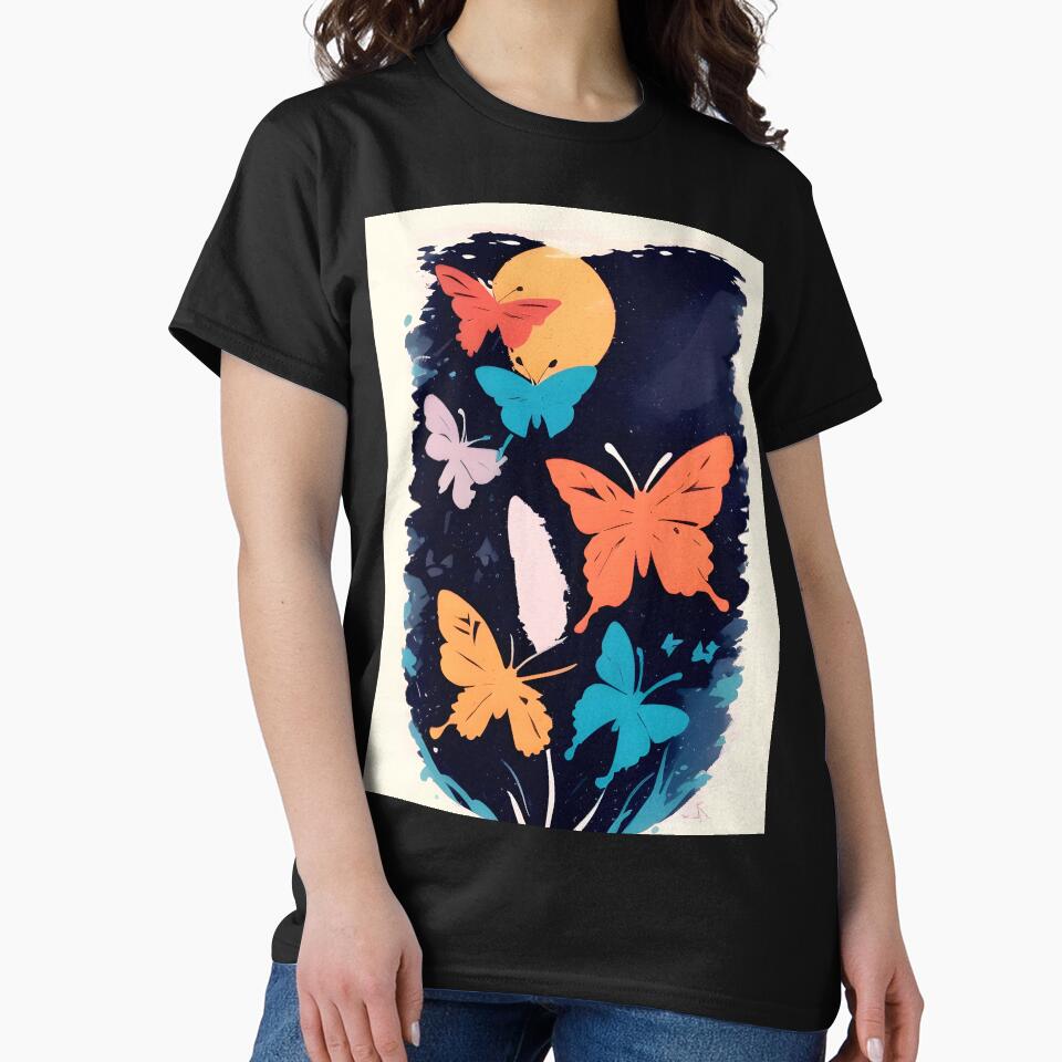 Shop Our High-quality Collection of Minimalist Butterfly Art Prints by supeart T-Shirts, Hoodie, Sweatshirt (Image 2)