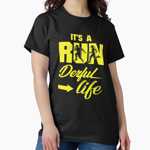 It's A Run Derful Life - Running Quotes -  Yellow, Black, White - Marathoner Gift, Runner's Gift, Running Gift... (Image 2)
