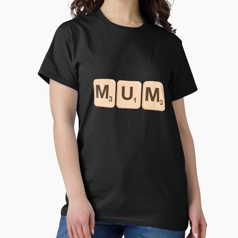 Mum Mummy Mother Scrabble Tile Letters Point Score Games Board Game by SZPdezigns T-Shirts, Hoodie, Sweatshirt (Image 2)