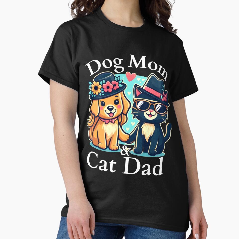 Dog Mom and Cat Dad Graphic Tees/Stylish Shirts for Pet Parents by medbouk1 Hoodie, Sweatshirt | BlankRebels.com (Image 2)