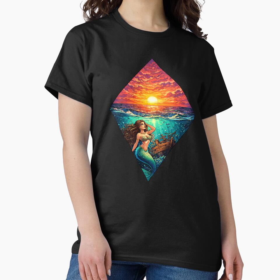 Mermaid Sunset by Planetporridge T-Shirts, Hoodie, Sweatshirt | BlankRebels.com (Image 2)