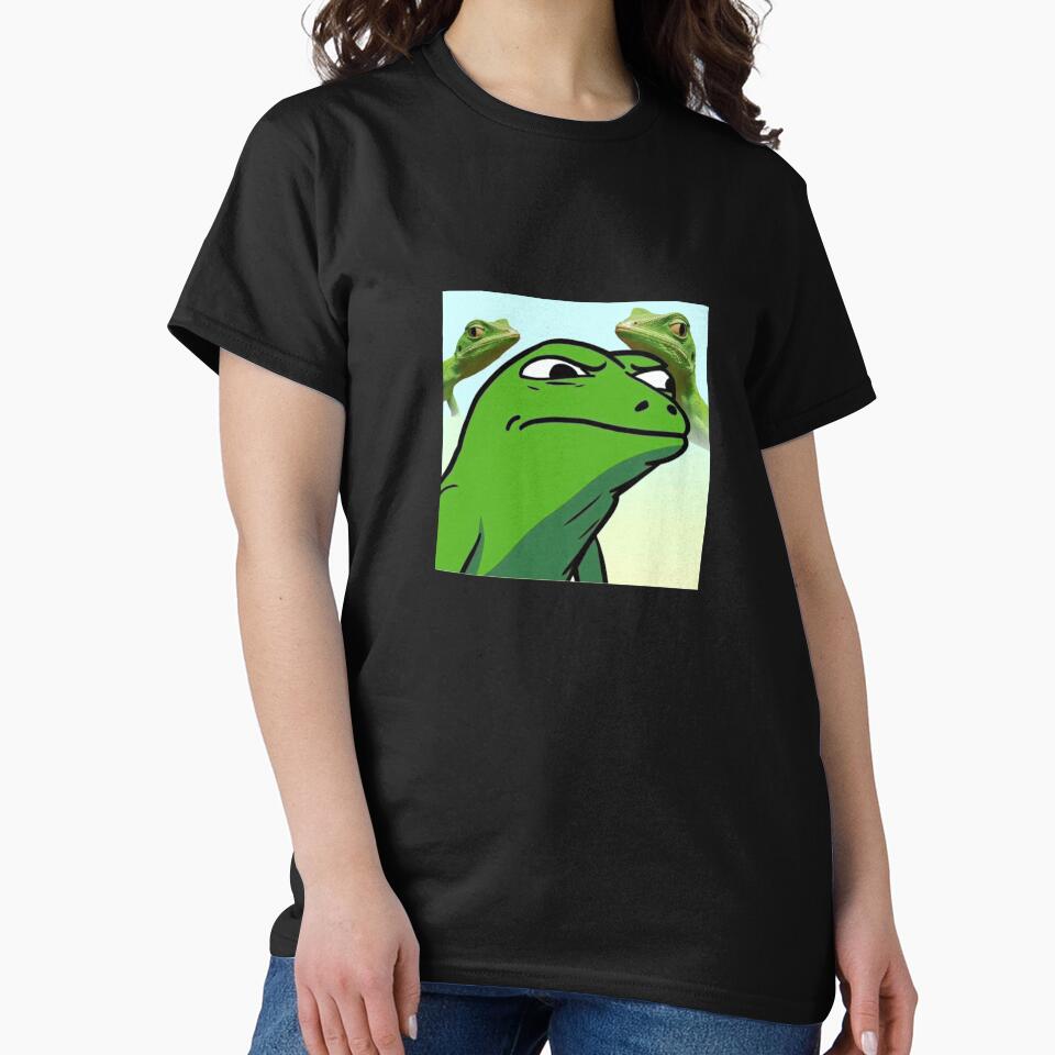 Smug Frog Meme with Lizards by Mayverse T-Shirts, Hoodie, Sweatshirt | BlankRebels.com (Image 2)