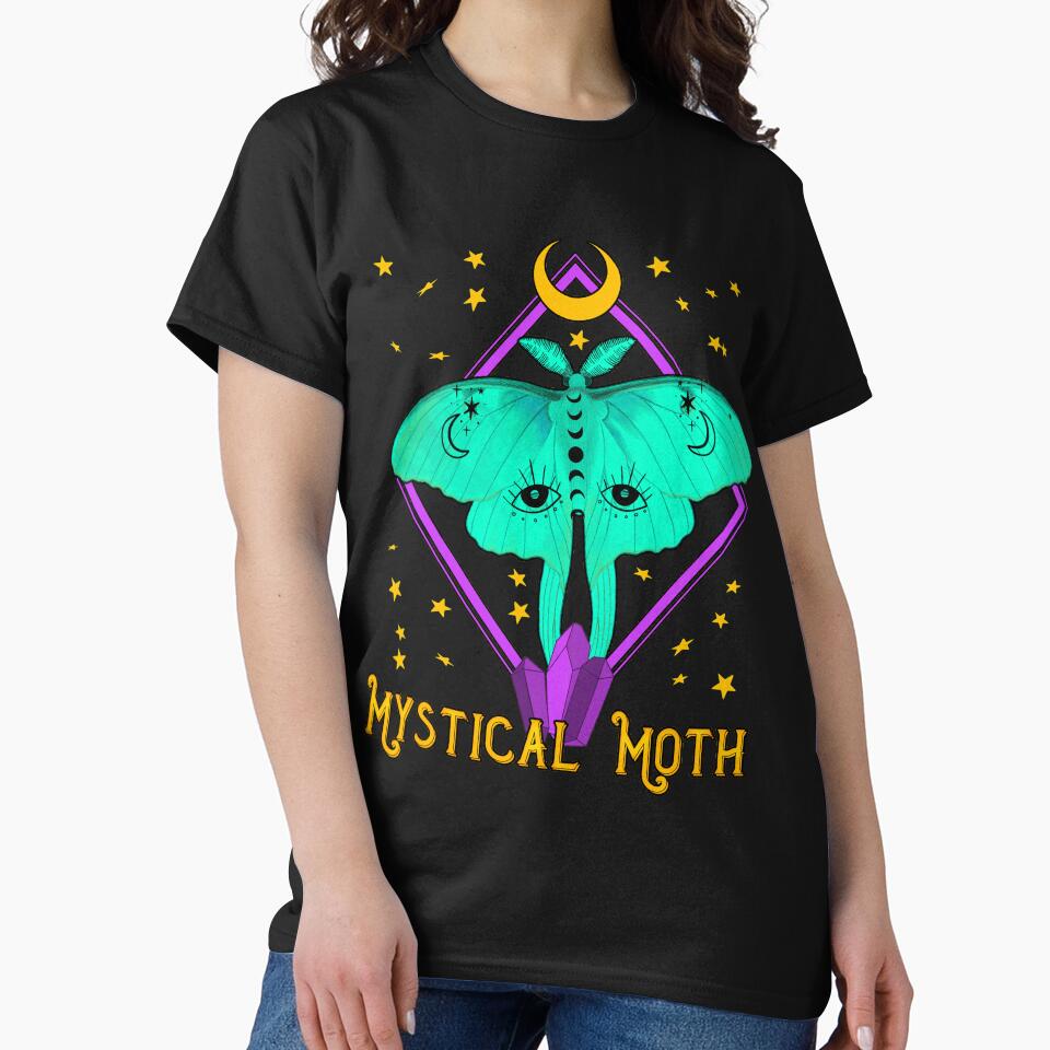 Mystical Moth Luna Moth Butterfly Moon Goblincore by funnytshirtemp T-Shirts, Hoodie, Sweatshirt | BlankRebels.com (Image 2)