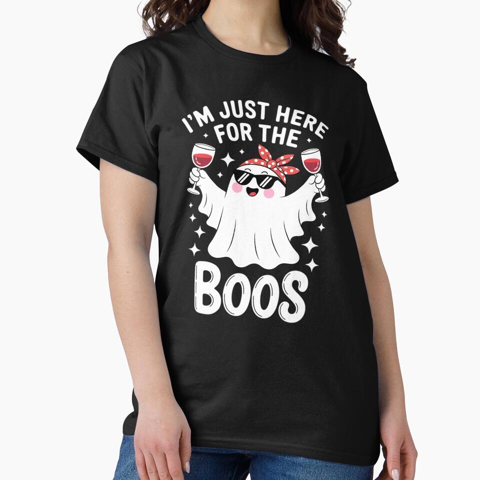 I'm Just Here For The Boos Cute Halloween Ghost by TechnicalSara T-Shirts, Hoodie, Sweatshirt | BlankRebels.com (Image 2)