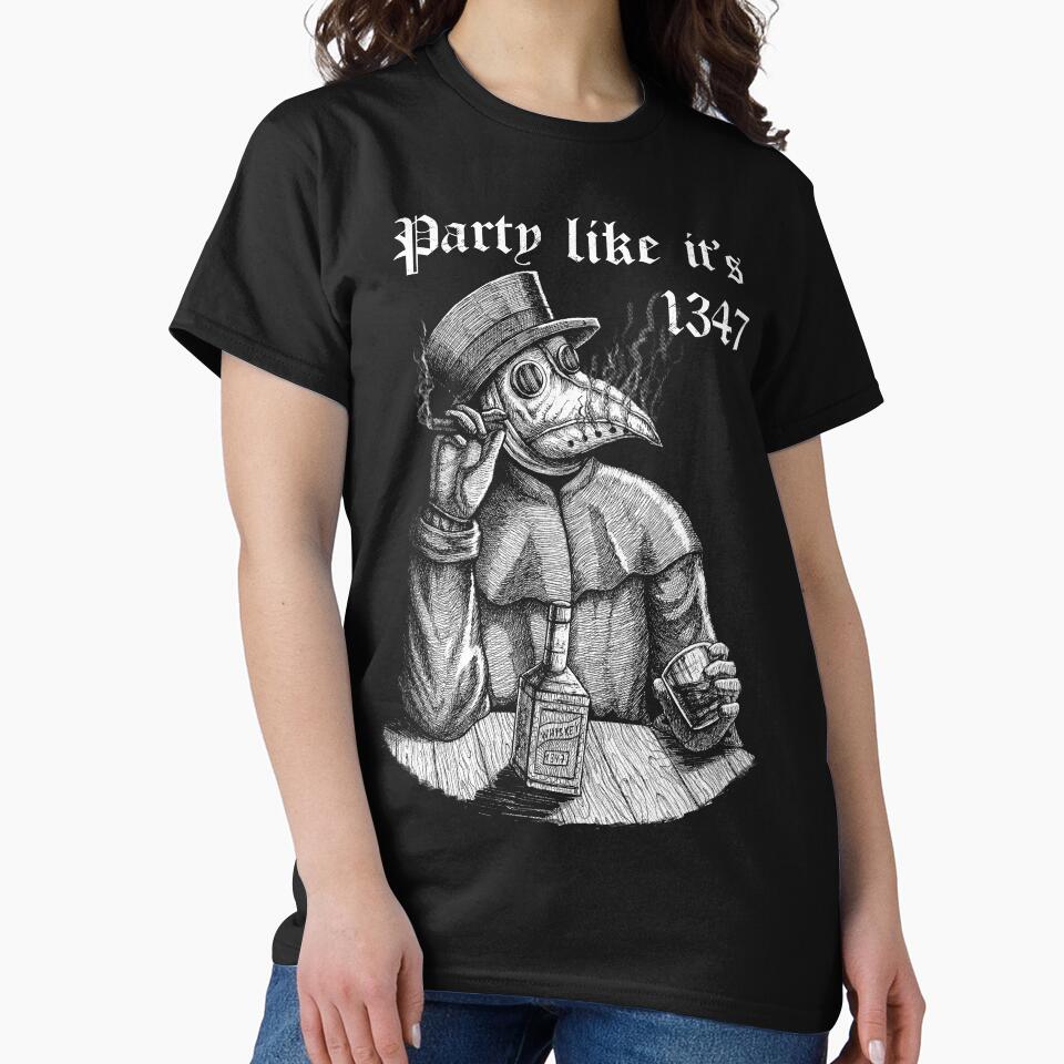 Party like it's 1347 - vintage chill Plague Doctor by grimsoulart T-Shirts, Hoodie, Sweatshirt | BlankRebels.com (Image 2)