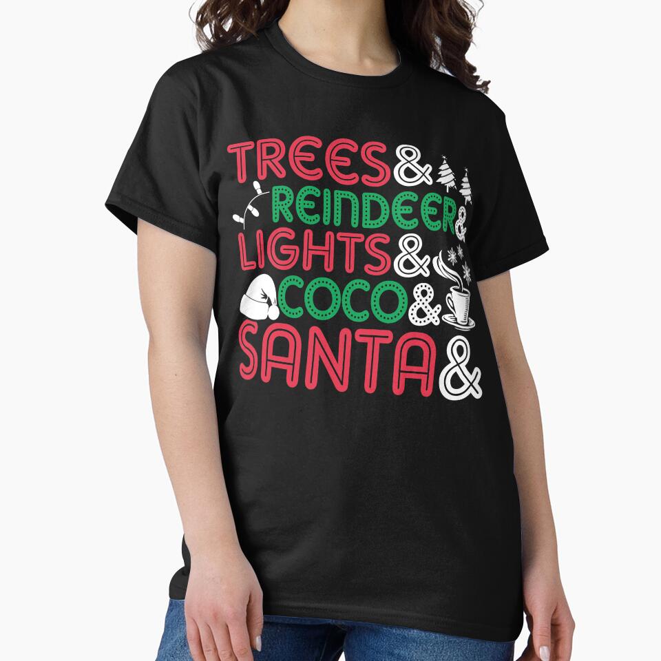 Christmas - Christmas Tree Lights And Santa by UnknownArtistt T-Shirts, Hoodie, Sweatshirt | BlankRebels.com (Image 2)